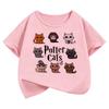 Potter Cat Graphic Kids Tshirts Summer Short Sleeve Tees Cartoon Animal Boys Girls Clothes Kawaii Tops Y2K Children T-shirt