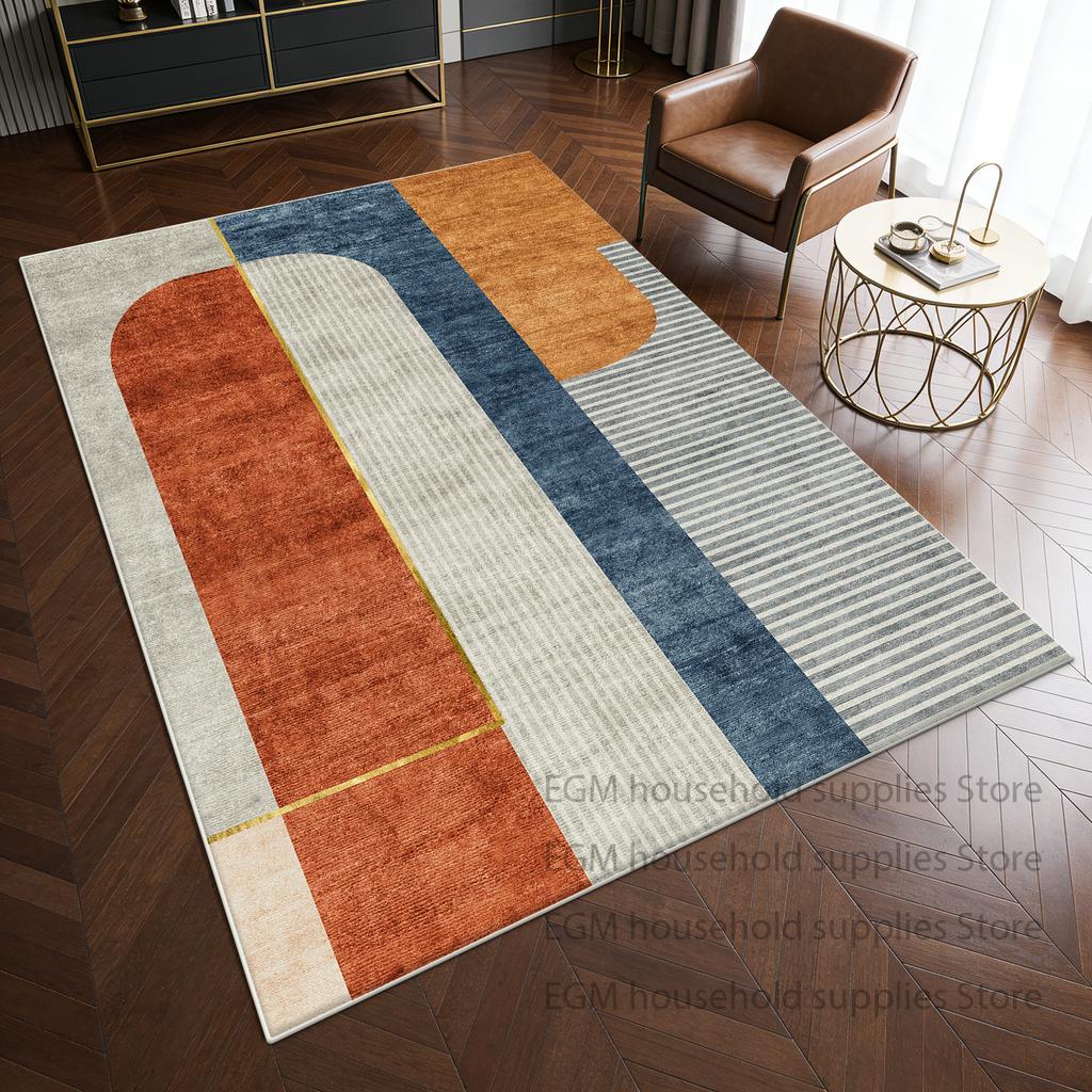 Modern Simple Carpet Living Room Decoration Coffee Table Cloakroom Soft Rugs Anti-Slip Bedroom Bedside Study Floor Mat Washable