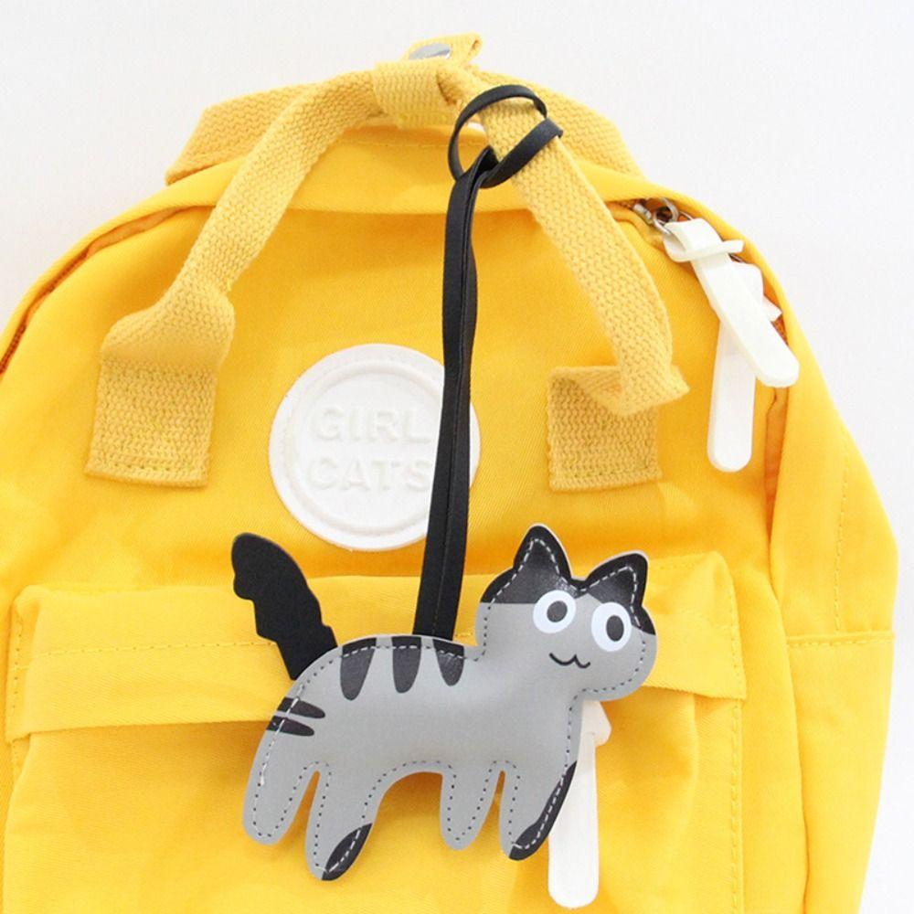 PU Leather Cartoon Keychain Cute Puppy Bag Pendant Lovely PU Leather Cat Hanger  Car Accessory