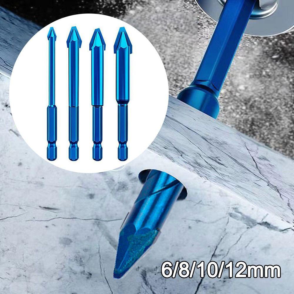 Blue Ceramic Punching Bit 6/8/10/12mm Rock Slab Triangle Drill Bit  Drilling Tool