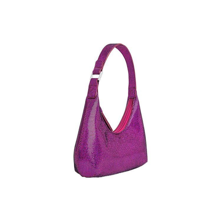 By Far Baby Amber Zipper Closure Goat Leather Underarm Tote Shoulder Bag Women bags Purple Red 23CRBASFCHDDLSMAFCH