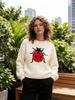 Retro Insect Jacquard Long Sleeve Knit Sweater