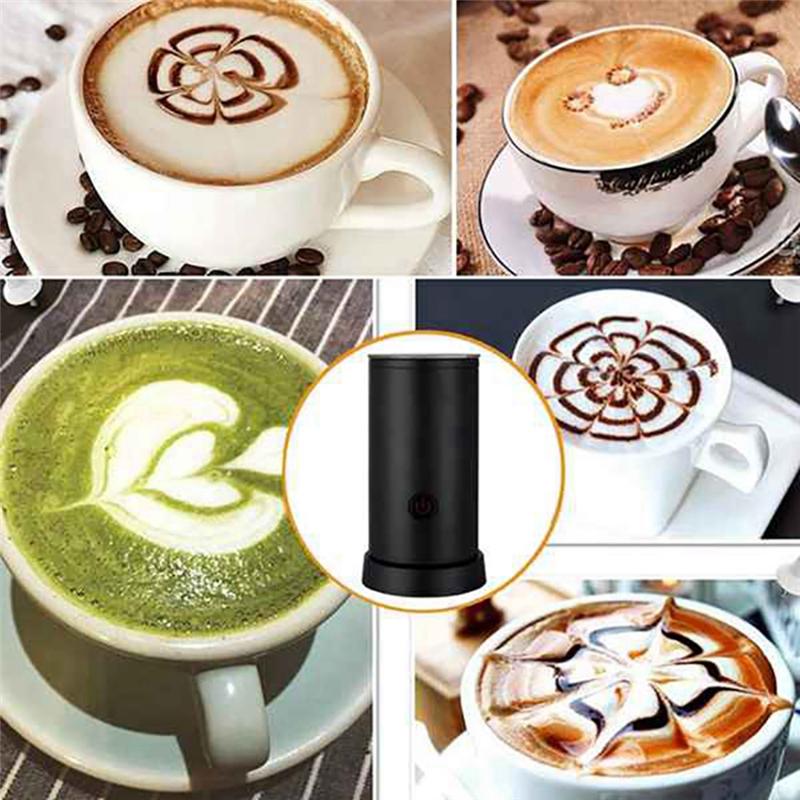 Household Electric Milk Frothers Machine Chocolate Mixer Cappuccino Coffee Latte Mixer Portable Blender - Black EU Plug