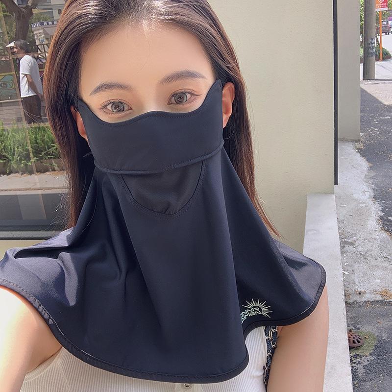 Upgrade eye corner protection nylon sunscreen mask women's UV protection neck protection sunshade summer driving thin sunscreen mask