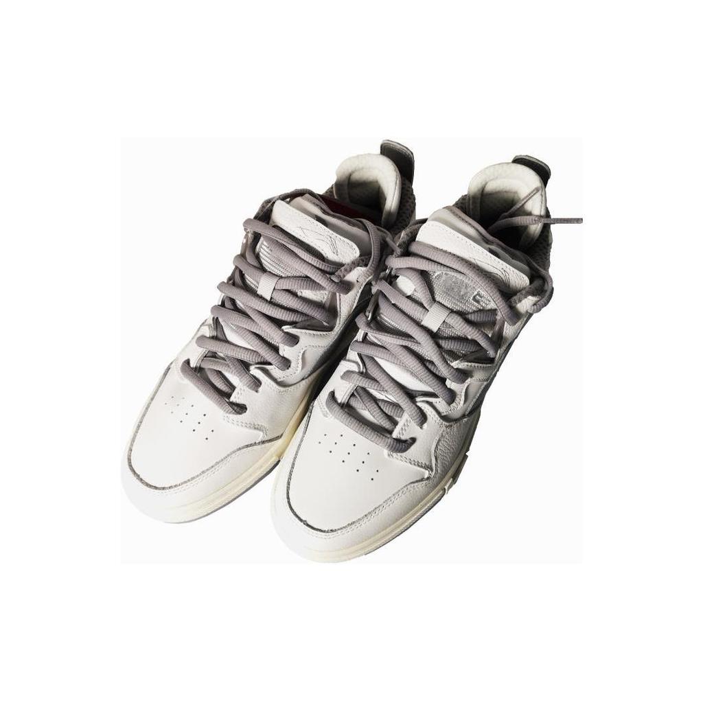 Li Ning Wave Pro Low Top Skateboard Shoes Men's White Gray AECT071-1