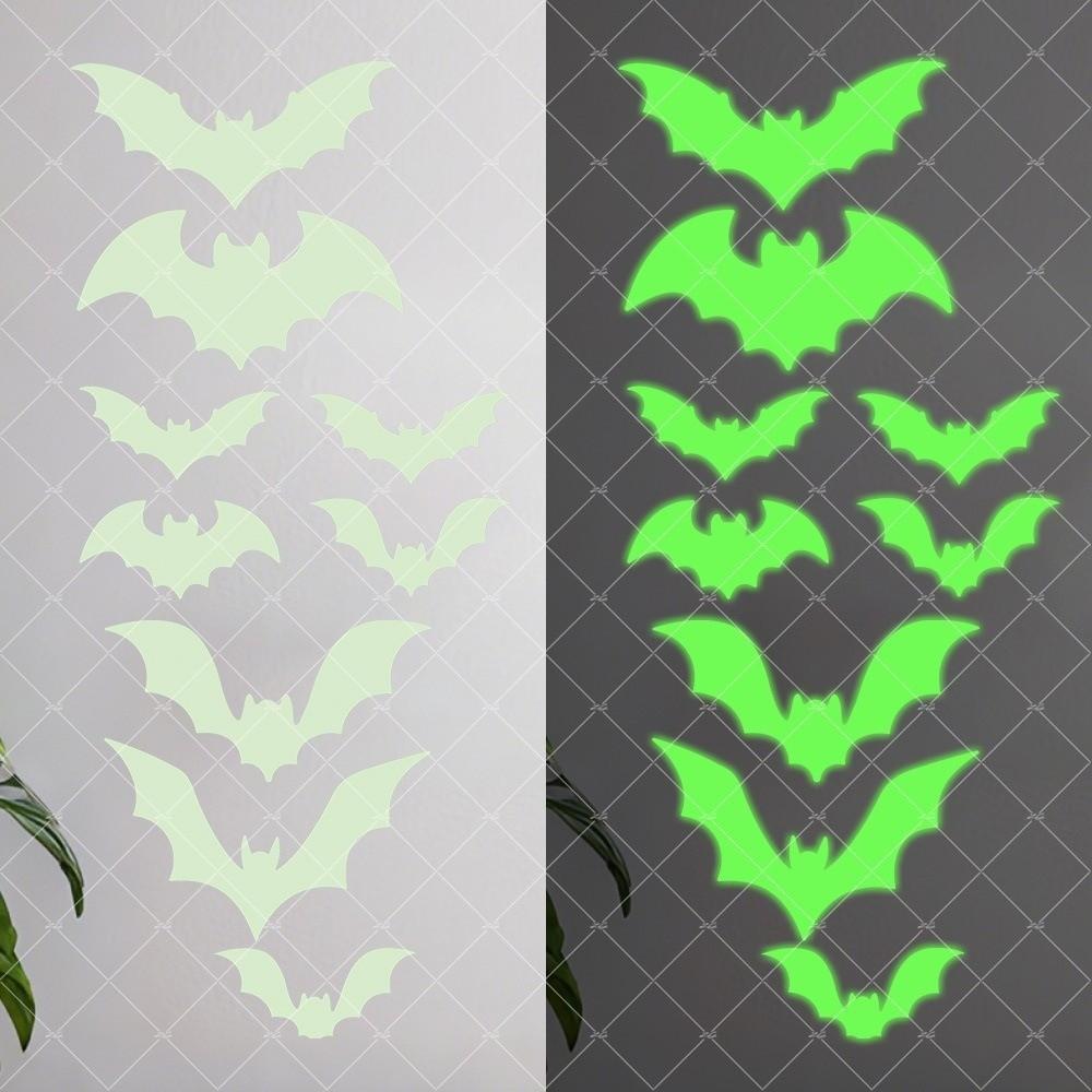 Luminous Window Clings Decor Happy Halloween Fluorescent Wall Decal  Party Decor