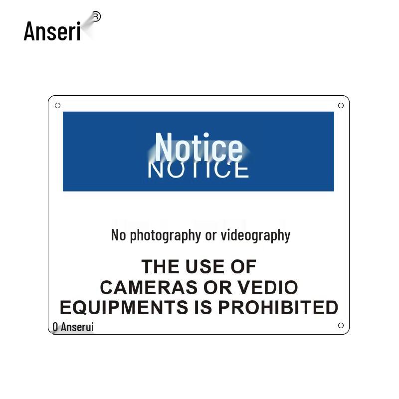 No Photography Safety Warning Sign 250x315mm