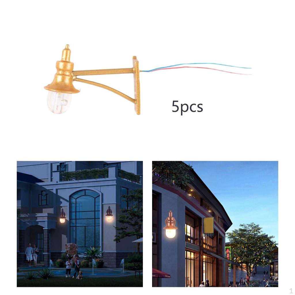 5Pcs 1/87 Scale Street Lights Simulation Decoration Durable Miniature Model Railway Lamps Lamp for