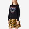 (WMNS) KENZO Multi-Color Embroidered Tiger Head Round Neck Raglan Sleeve Hoodie Black Women's F962SW8074XE-99