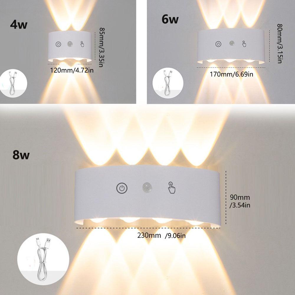 Waterproof PIR Motion Sensor Wall Lamp 3 Color Light Sconce Light LED Wall Light  Bedside Lighting
