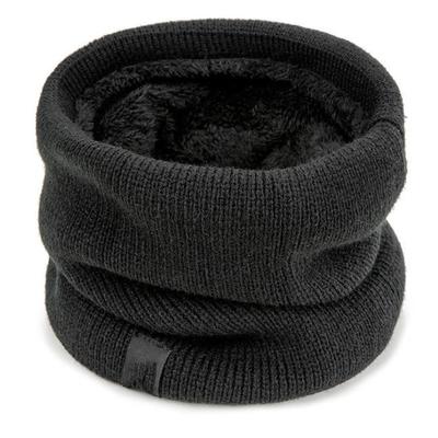 Warm Loop Scarf Double Layer Soft Thickened Elastic Plush Lining Knitted Winter Scarf for Men Women