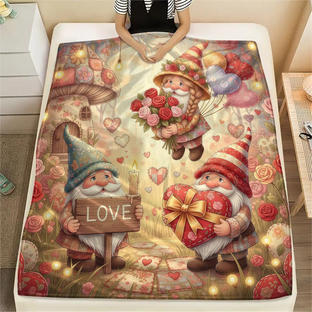 1 Stück Valentinstag Druck Flanelldecke, Hohe Qualität, Bequem für Alle Jahreszeiten, Heimdekoration, Perfekt für Weihnachten, Geburtstagsgeschenk