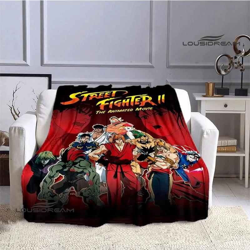 Classic Game Street Fighter Printed Blanket Flange Warm Blanket Bed Linings Home Travel Blanket Picnic Blanket Birthday Gift