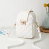 Embroidered Diamond Pattern Crossbody Phone Bag - 2023 Ladies' Versatile Single Shoulder Bag
