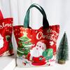 1pc Christmas Santa Claus Canvas Tote Bag Reusable Xmas Handbag Lovely Red New Year Gift Party Supply
