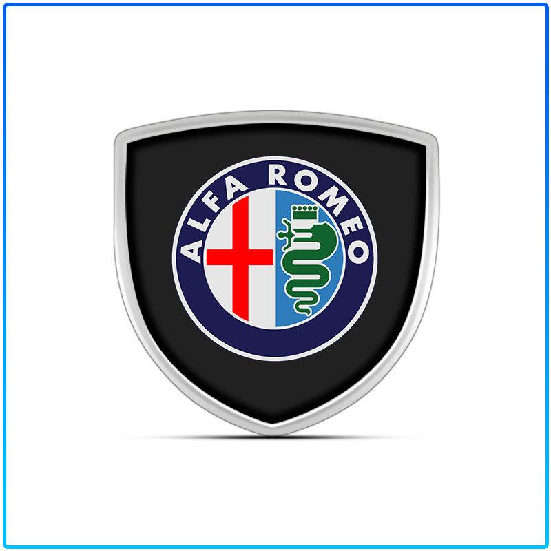 1Pcs 3D Metal Auto Door Shield Emblem Car Body Badge Sticker Styling For Alfa Romeo 147 159 Giulietta Giulia Mito Spider Alpha Nheadrest