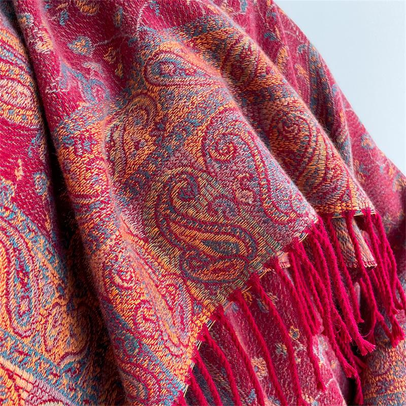 Design Floral Printed Cashmere Scarf Women Winter Pashmina Shawls And Wraps Thick Warm Bufanda Stoles Blanket Luxury