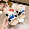 Cute Internet celebrity tide cartoon slippers women 2025 autumn and winter wear holiday non-slip home indoor wool cotton slippers