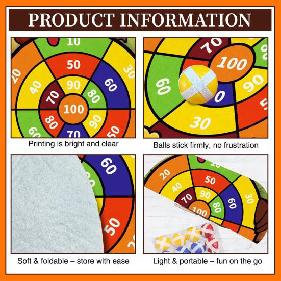 Thanksgiving Spiel Truthahn Dartscheibe Indoor Outdoor Party Spiel mit 6 Klettbällen und 8 Darts für Familien Erwachsene Aktivitäten Weihnachtsgeschenke