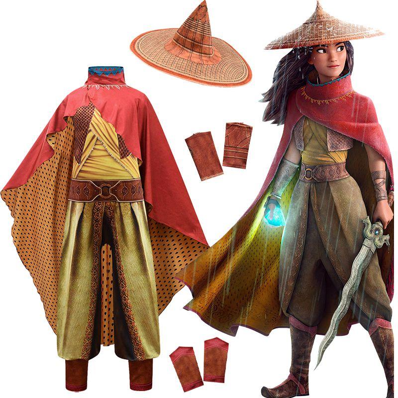Raya And Movie The Last Dragon Cosplay Costume Fancy Set Performance Costume