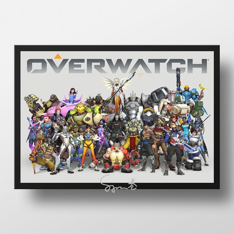 Overwatch Game Character Poster Canvas Printing Overwatch 3D Characters Wall Art Picture Video Game Wall Decor for Gaming Room