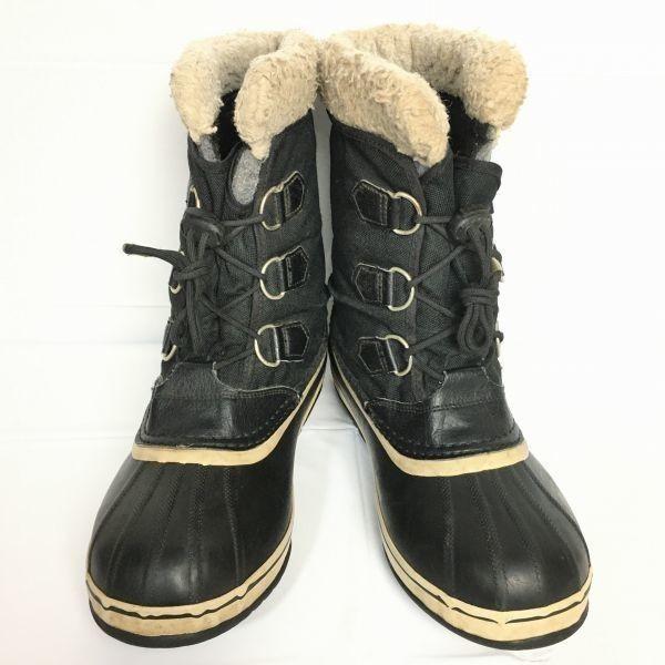 SOREL Snow Boots Liner Included Size 7 24.5-25.0-25.5 Black(USED)