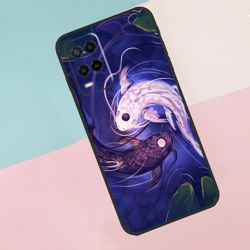 Koi Fish Yin Yang Art For Oppo A18 A38 A78 A98 A96 A58 A17 A77 A80 A40 A60 A16 A76 A74 A94 A54 A15 A57S Phone Case