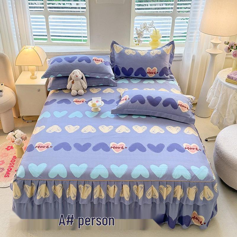 Gonna da letto principessa spazzolata in stile coreano - Copertura Simmons ispessita a doppio lato