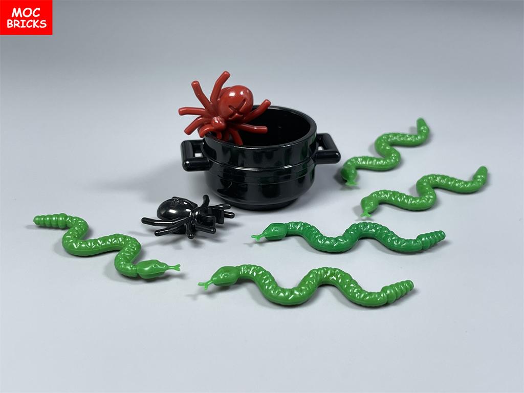 MOC Bricks Wilderness Survival Adventure Scene Snake Animals Food Forest Jungle Accessories Building Blocks Friend Toys Gifts