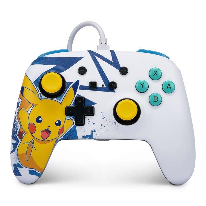 Kablet kontroller - PowerA - Nintendo Switch - Pikachu High Voltage - Hvit - Gul