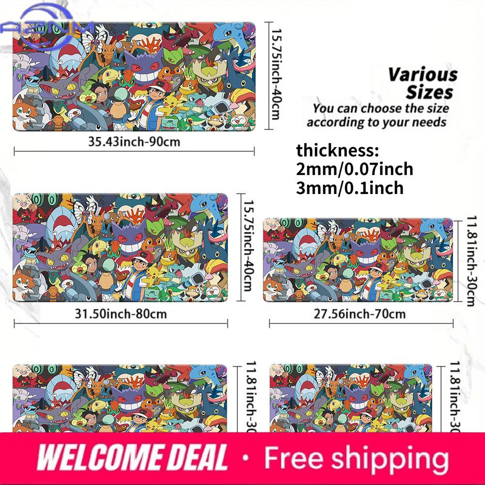 Pokmon Anime Characters Collage Gaming Mouse Pad 30x80x0.2cm