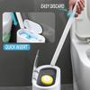 Disposable Toilet Cleaning Brush Set, Toilet Brush, Wall Mount Toilet and Bathroom Cleaning with Storage and Disinfecting Refill Heads