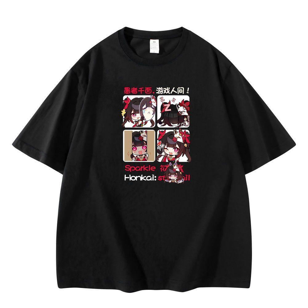 New Anime Honkai Star Rail Firefly Cosplay Printed Short Sleeve TShirt Casual Tee Fashion Vintage Shirts Versatile In Summer