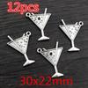 Fashion Antique Silver Plated Winebowl Wine Bottle Chrams Metal Alloy Pendant DIY Charms DIY Jewelry Making Findings