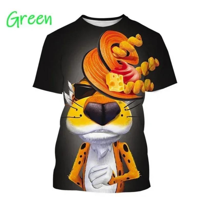 Top Y2k Cheetos Croccanti Stampa 3D T-shirt Moda Girocollo Hip Hop Cool