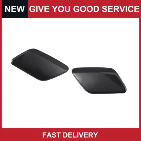 Pack of 2 For Volvo S60 Front Left Right Bumper Headlight Washer Cover Cap Black