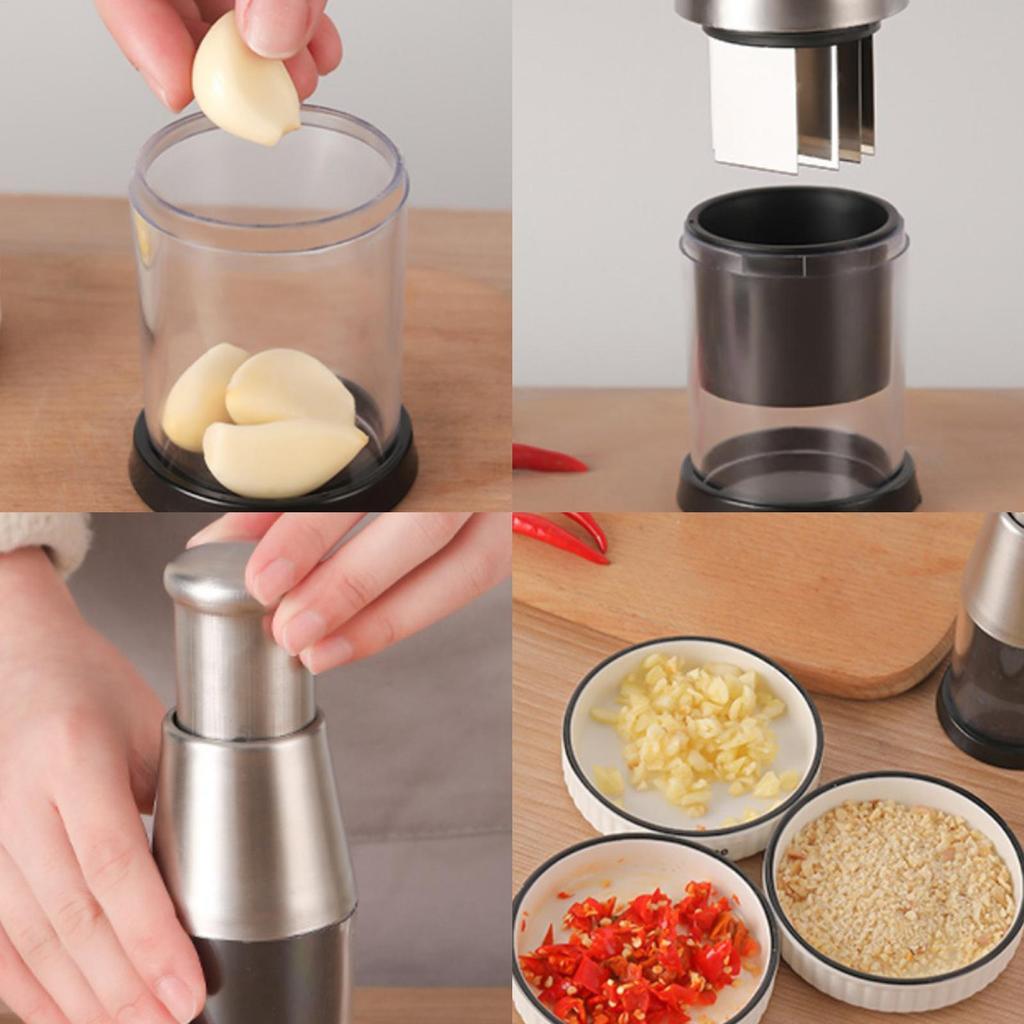 Mini Chopper Garlic Press Manual Onions Masher Onion Chopper Garlic Crusher  Hand Press Garlic Chopper Stainless Steel 304
