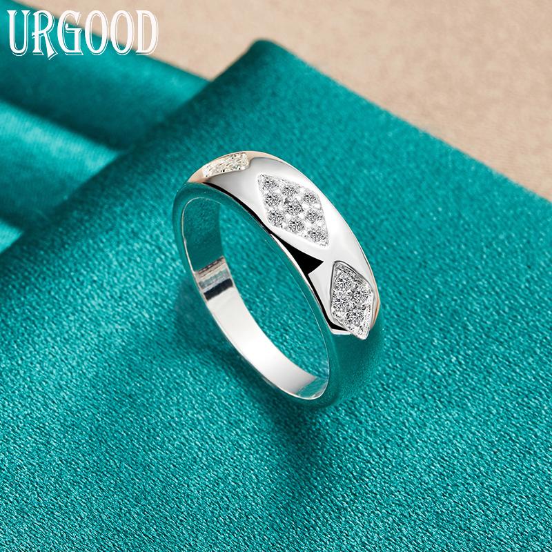 925 Sterling Silver AAA Zircon Ring Fashion Jewelry