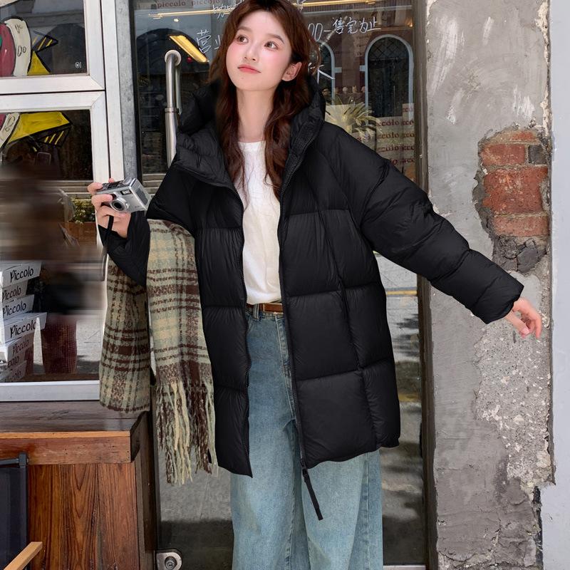 New Cotton-padded Coat Hooded Medium and Long Versatile Fashion Foreign Style Women's Thin Women's Coat