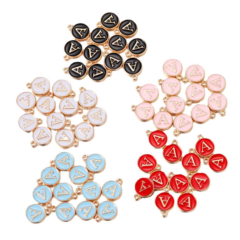 Alloy Drip Oil Pendant - English Alphabet Bracelet Charm & DIY Jewelry Accessory for Earrings