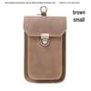 Men's Genuine Leather Waist Bag - Crazy Horse Cowhide Mobile Phone Holster for Outdoor & Construction Use
