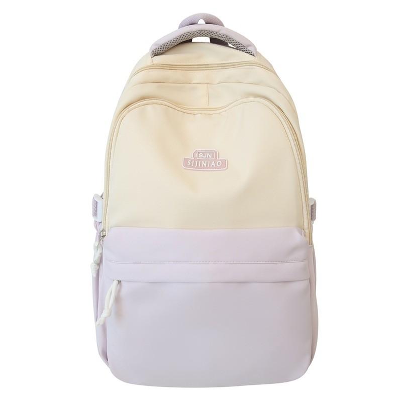 Stylish And Functional Summer Nylon Backpack For School Unique Color Block Design