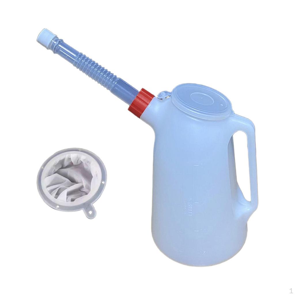 Can of Oil with Pourer, Engine Dispenser , Graduated And Cap for Garage/car.