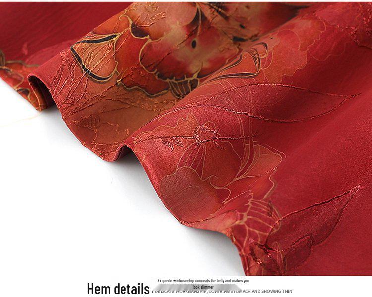 Plus Size Floral Two-Tone Stand Collar Vest for Middle-Aged and Elderly Women - Spring & Autumn Style