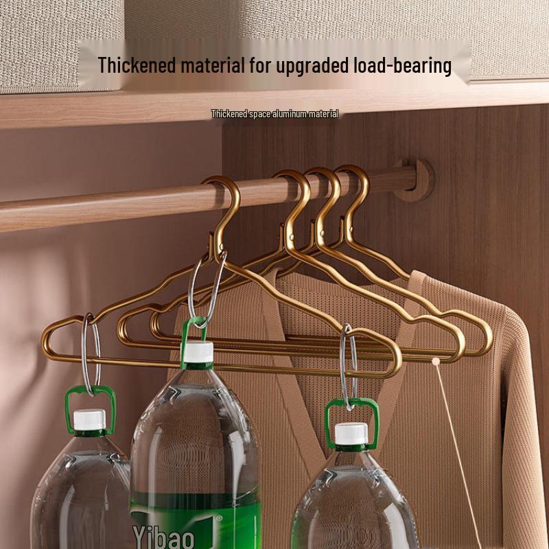 Thick No-Crease Space Aluminum Clothes Hanger for Home, Ideal for Coats & Drying