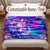 Axolotl Theme Soft Blanket Personalized Custom Name Text Print Warm Blanket Home Sofa Bedroom Decor