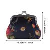 Women's Coin Purse Key Card Pocket Large Flower Pattern Buckle Retro Ladies Student Mini Purse Handbag Small Card Holder