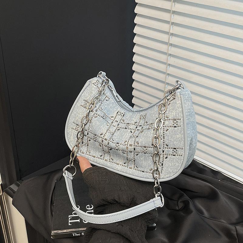 Niche denim dumpling bag women's 2025 new high-end fashion foreign style versatile single shoulder messenger bag