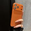 Applicable to iPhone17 leather mobile phone case, high-value couple Apple 16proMax large window all-inclusive protective case