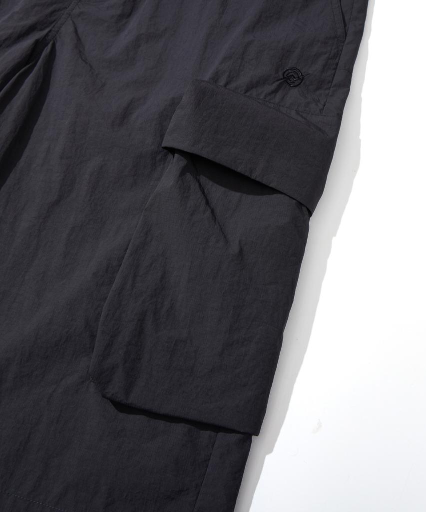 Kallapataleu Nylon Banding Cargo Pocket Bermuda Shorts - Charcoal